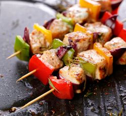 Rape con langostino Brochetas . 2 unidades de de 150gr c/u