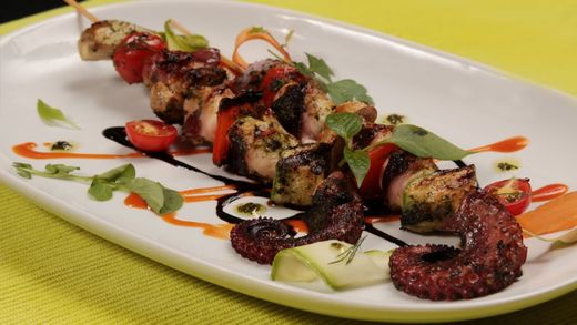 Brochetas Pulpo Cocido/langostino y Verduras 150gr c/u