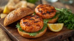 Hamburguesas de salmón con gambas. 2unidades