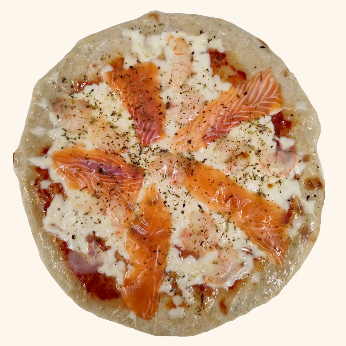 Pizza Artesana Salmón y Gamba